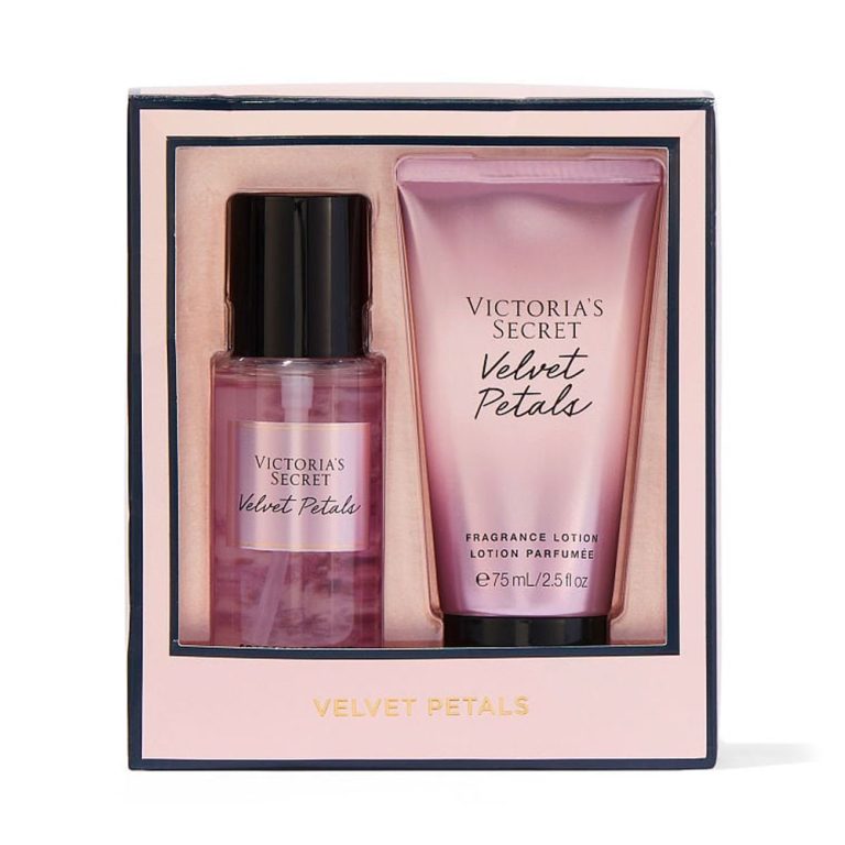 ست هدیه بادی میست و لوشن ویکتوریا سیکرت مدل Velvet Petals (گلبرگ‌های مخملی)