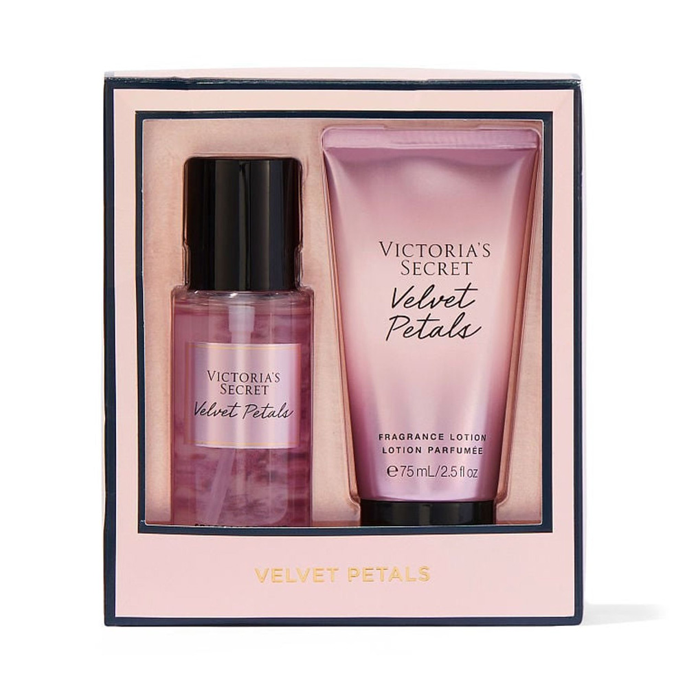ست هدیه بادی میست و لوشن ویکتوریا سیکرت مدل Velvet Petals (گلبرگ‌های مخملی)